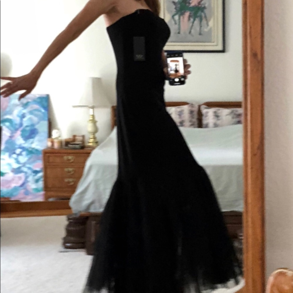 Strapless David Meister Black Evening Gown